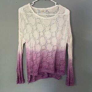 KidPik lace white/purple sweater size 12‎